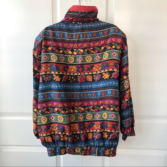 VTG Details Sportswear Jacket Silk Floral - Picture 4 of 8